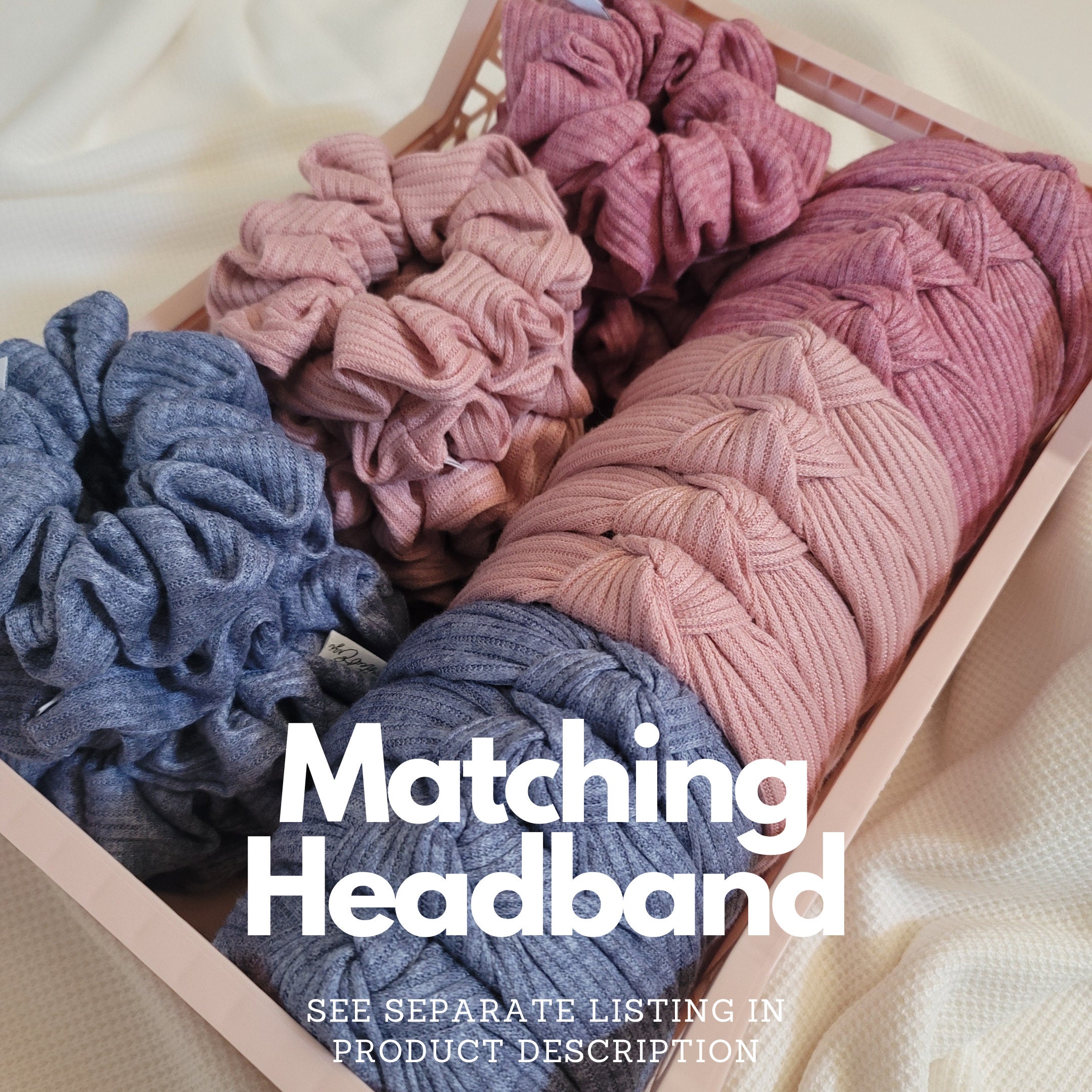 Chunky Sweater Scrunchies for Women | Soft Rib Knit Fabric