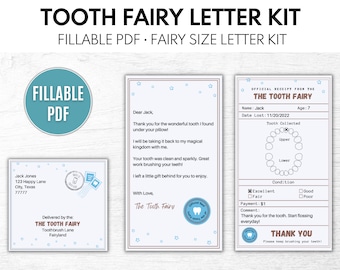 Tooth Fairy Receipt, Tooth Fairy Letter, Tooth Fairy Note, Printable Tooth Fairy Letter, Instant Download, Fillable PDF