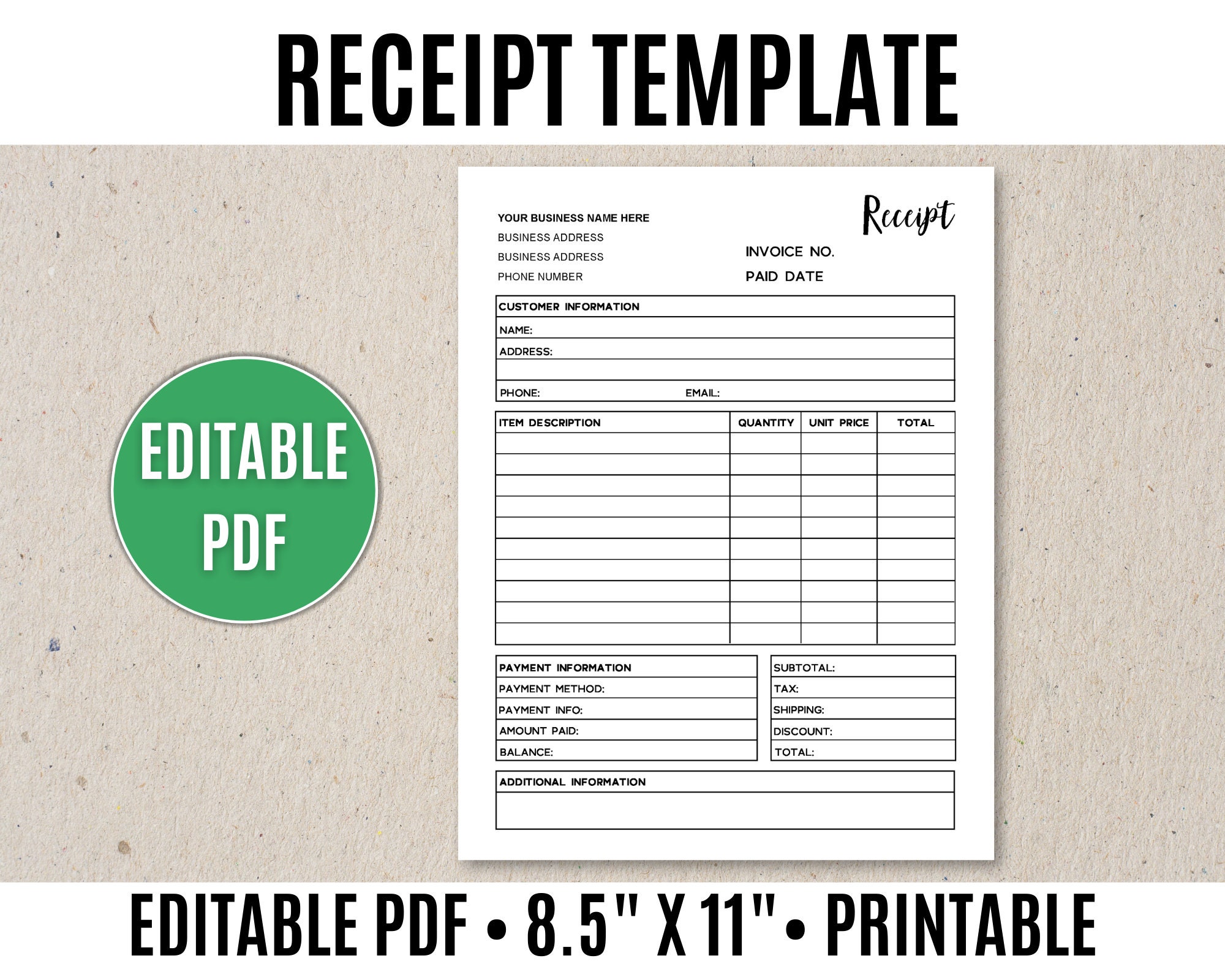 100 Free Receipt Templates  Print & Email Receipts as PDF