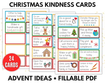 Christmas Kindness Cards, Christmas Countdown, Advent Ideas, Lunchbox Notes, Random Acts of Kindness, 24 Days of Kindness