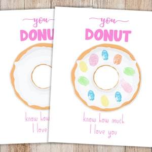Donut Mother&#39;s/Father&#39;s/Grandparent&#39;s Day Printable, Handprint Keepsake, Fingerprint Craft, Handprint Art