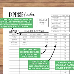 Weekly Expense Tracker Printable Bill Tracker Money Tracker image 3