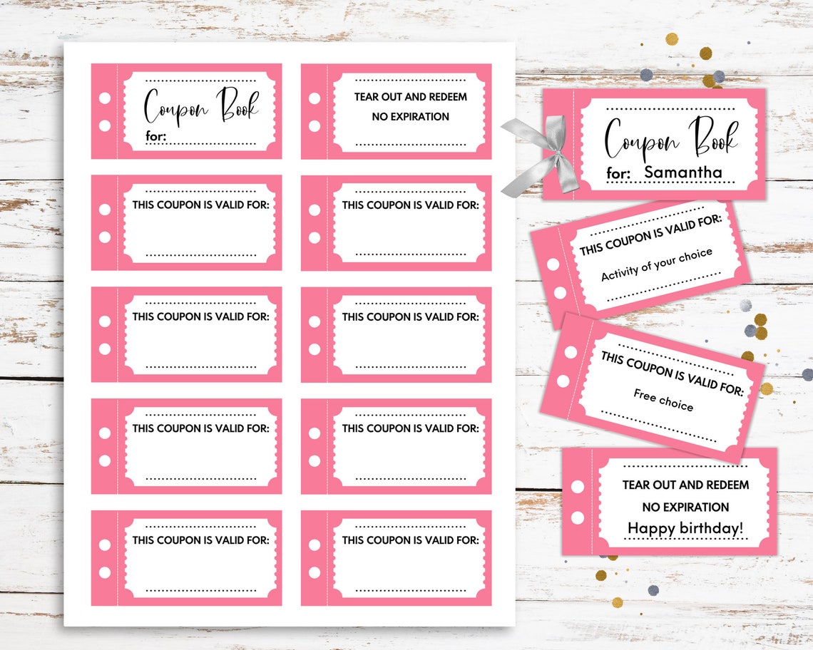 Printable Coupon Book Template Coupon Book Blank Blank Etsy