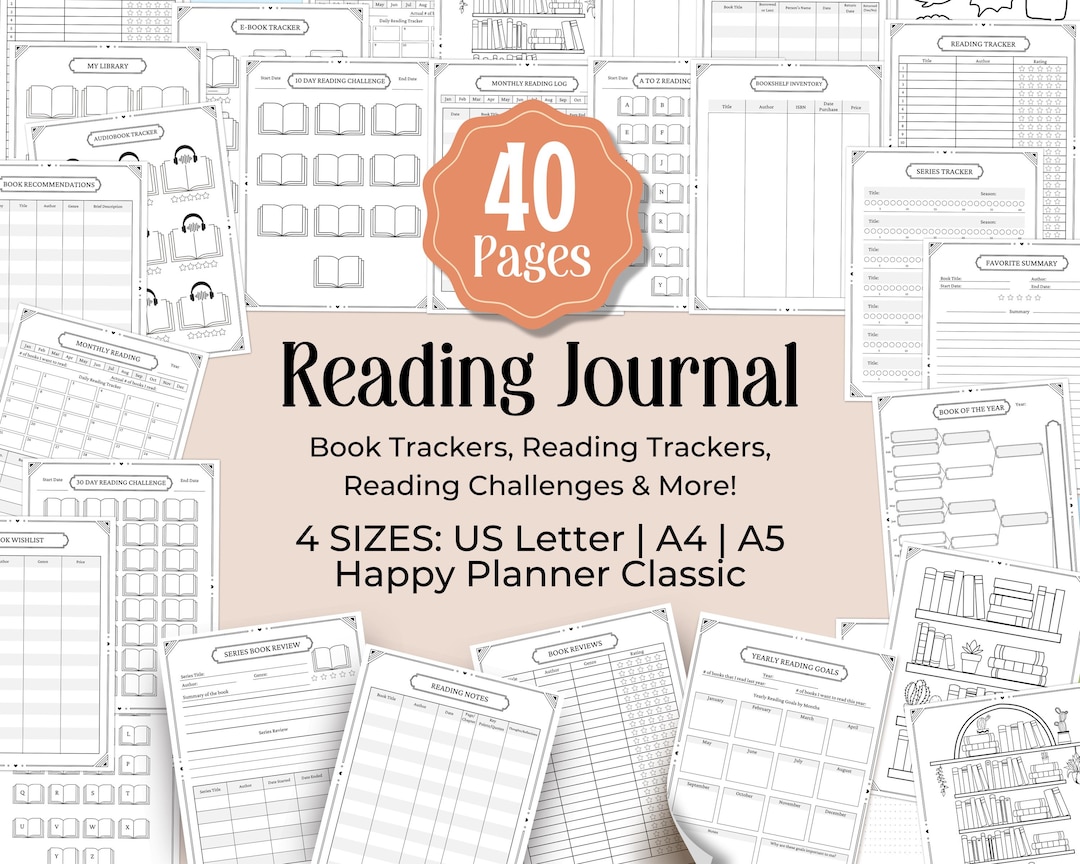 Book Reading Journal, Reading Planner Bundle, Book Tracker, Reading ...