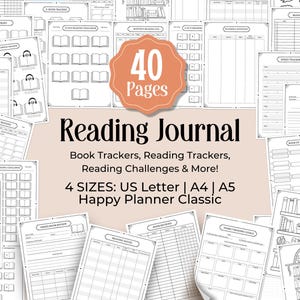 Book Reading Journal, Reading Planner Bundle, Book Tracker, Reading Challenge, Book Reading Log, Book Review, Book Club Kit image 1