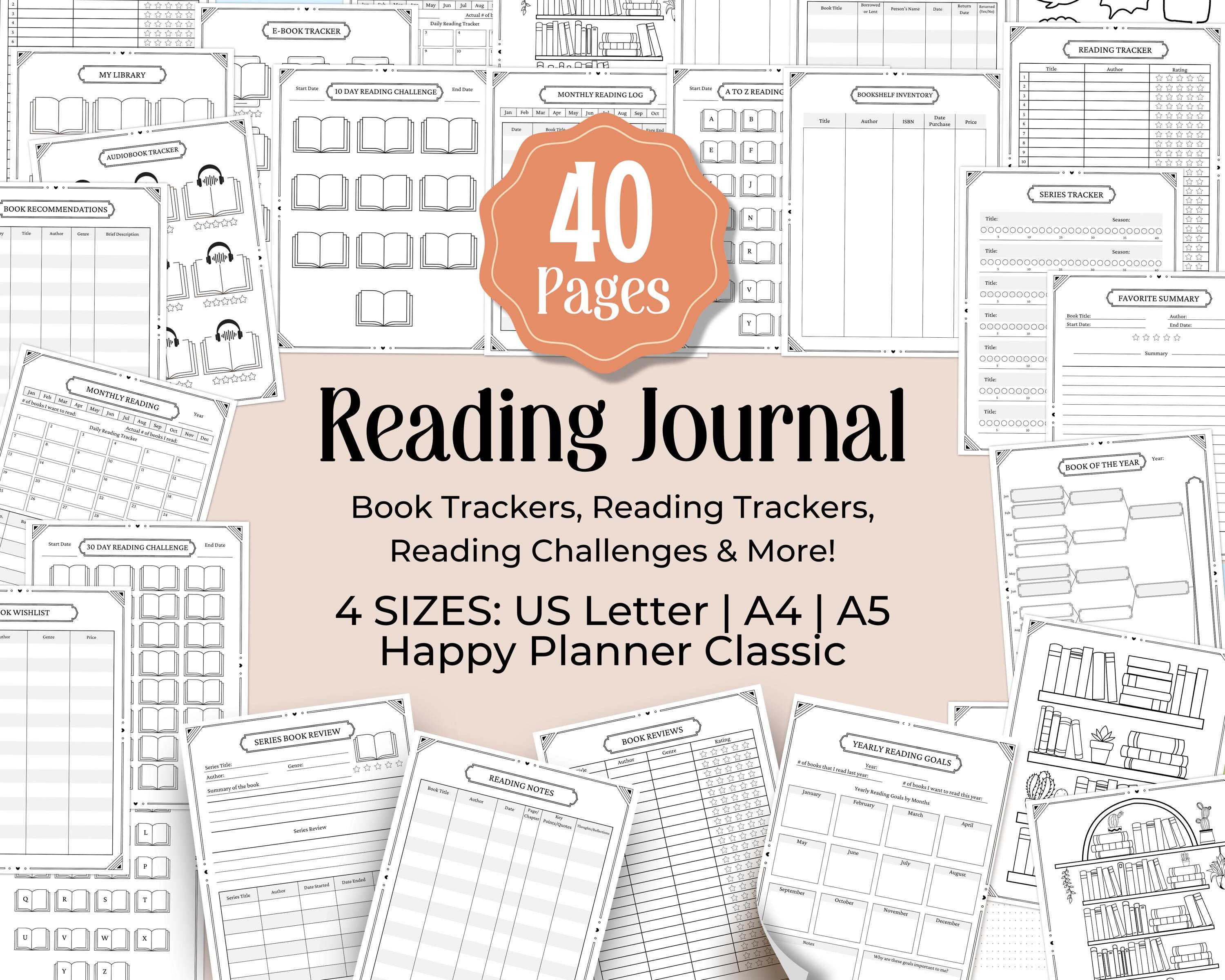 Book Reading Journal, Reading Planner Bundle, Book Tracker, Reading ...
