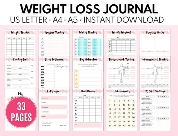 Weight Loss Journal, Weight Loss Tracker, Weight Loss