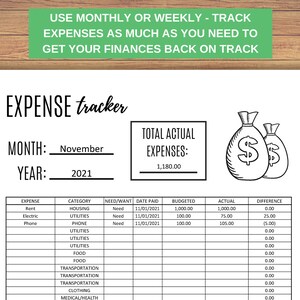 Expense Tracker, Expense Tracker Printable, Small Business Expense Tracker, Editierbare PDF - Berechnungen für Sie erledigt! Bild 5