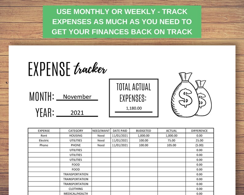 Expense Tracker, Expense Tracker Printable, Small Business Expense Tracker, Editierbare PDF - Berechnungen für Sie erledigt! Bild 5