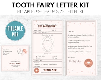 Tooth Fairy Receipt, Tooth Fairy Letter, Tooth Fairy Note, Printable Tooth Fairy Letter, Instant Download, Fillable PDF
