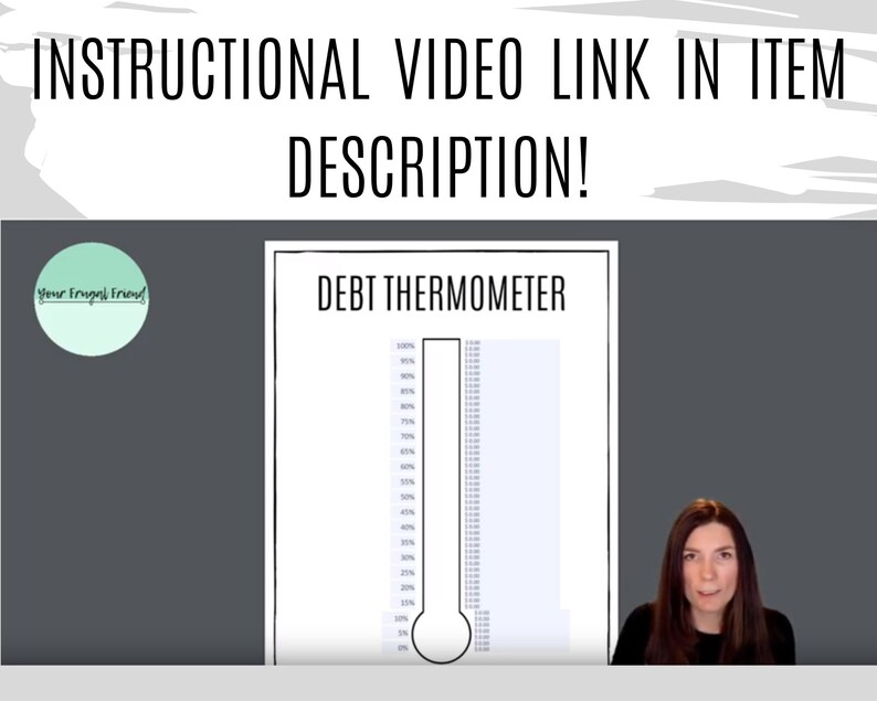 May include: A printable debt thermometer chart with a white background and black text. The chart is labeled "Debt Thermometer" and shows a thermometer with markings from 0% to 100%.