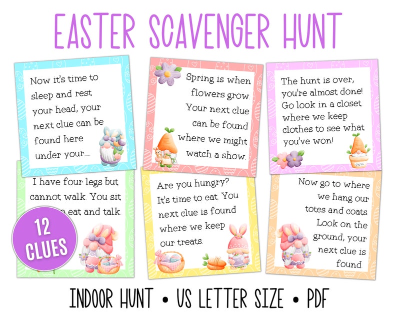 Easter Scavenger Hunt Scavenger Hunt for Kids Scavenger Hunt - Etsy
