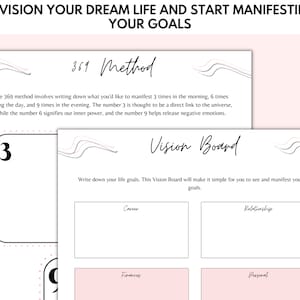 Manifestation Journal, Vision Board Template, Law of Attraction ...