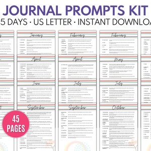 Guided Journal Prompts, 365 Journal Prompts, Daily Journaling, Mental Health