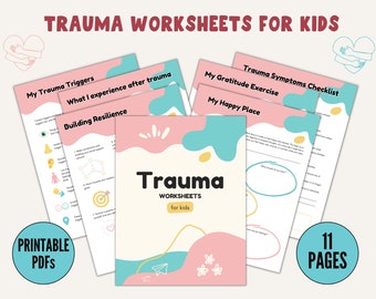 Kid's Trauma Worksheets, Mental Health Worksheets, Kid's Coping Skills