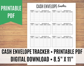 Cash Envelope Printable Inserts, Cash Envelope System, Cash Envelope Tracker