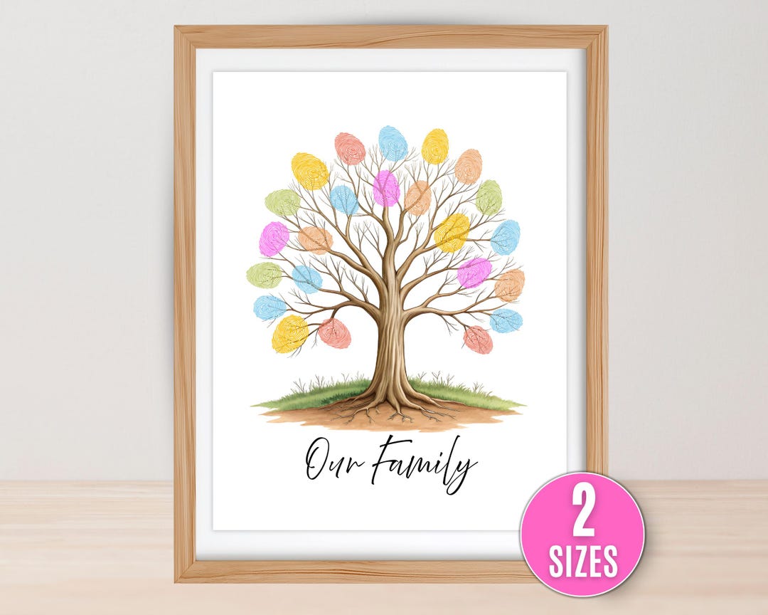 Family Tree Handprint Art, Fingerprint Art Printable, Baby & Toddler ...
