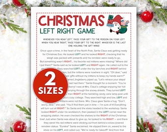 Kerst links rechts spel, cadeauruilspel, geef het cadeau-spel door, geef het huidige spel door, kerstfeestspel, direct downloaden