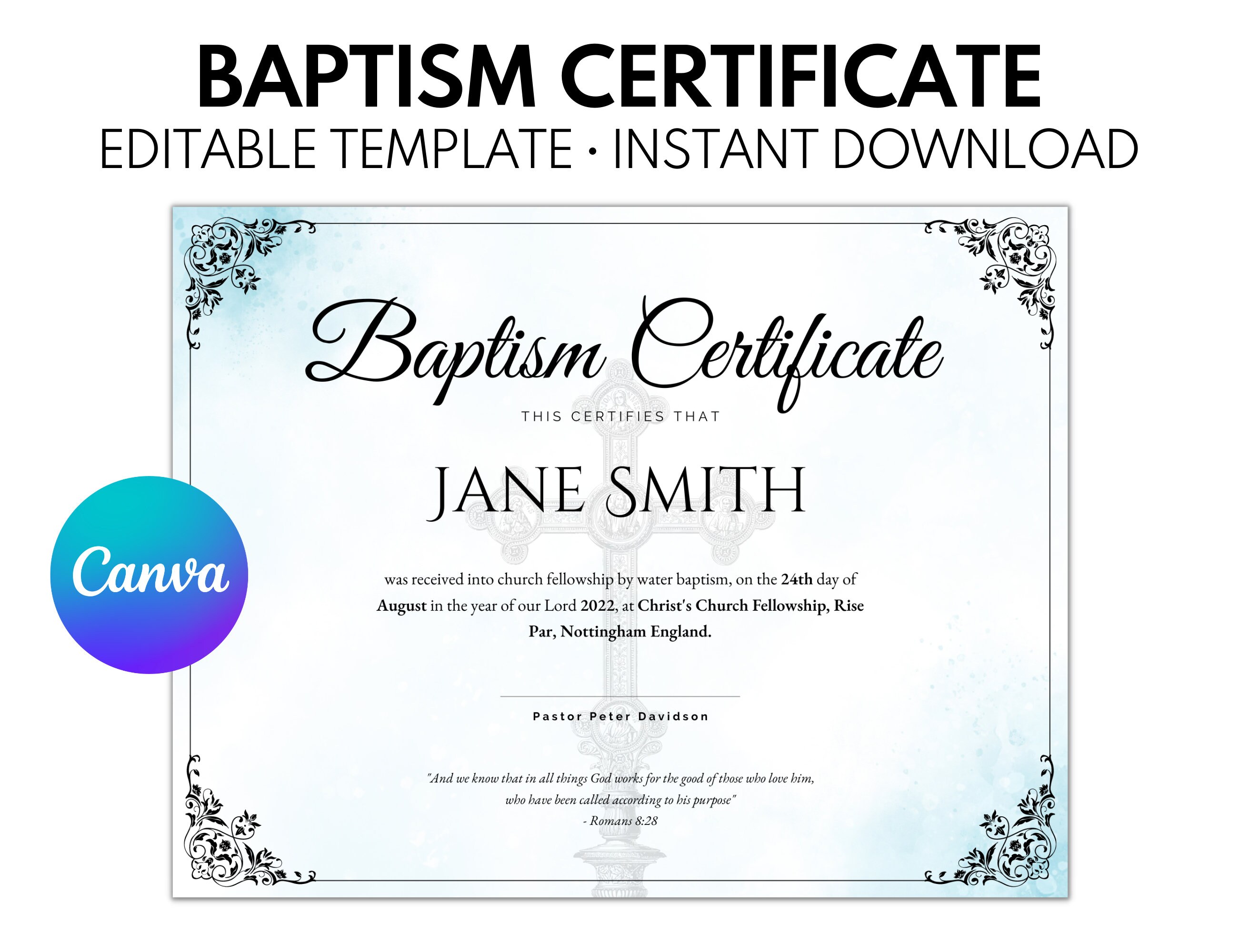 Water Baptism Certificate