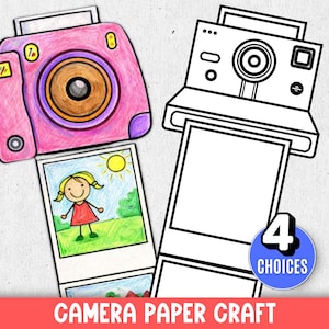 Printable Paper Camera Craft for Kids, All About Me Craft, End-of-Year Memory Activity, DIY Drawing Project Teacher Resource