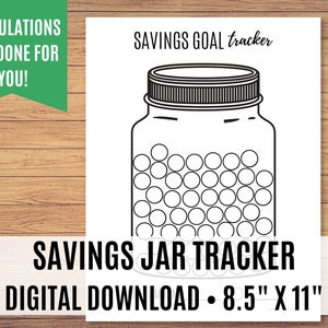 Savings Tracker Printable, Savings Jar Printable, Savings Goal Tracker, Savings Challenge
