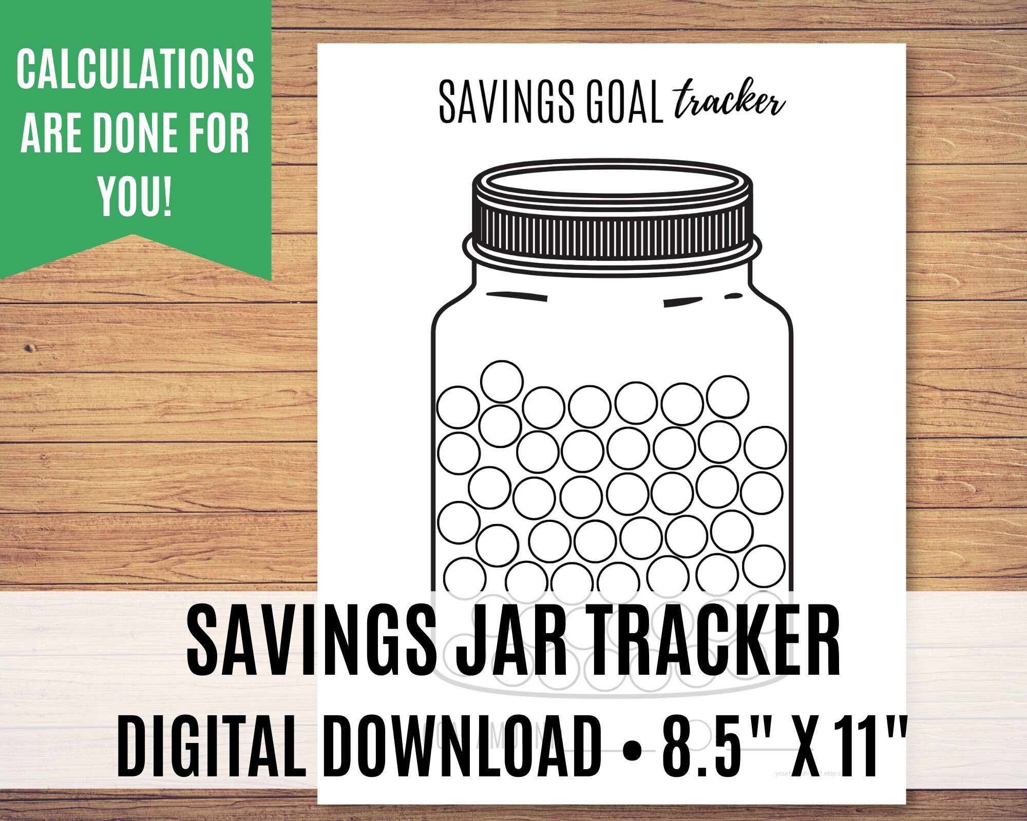 Art Collectibles Prints Savings Jar Printable Savings Tracker Money 