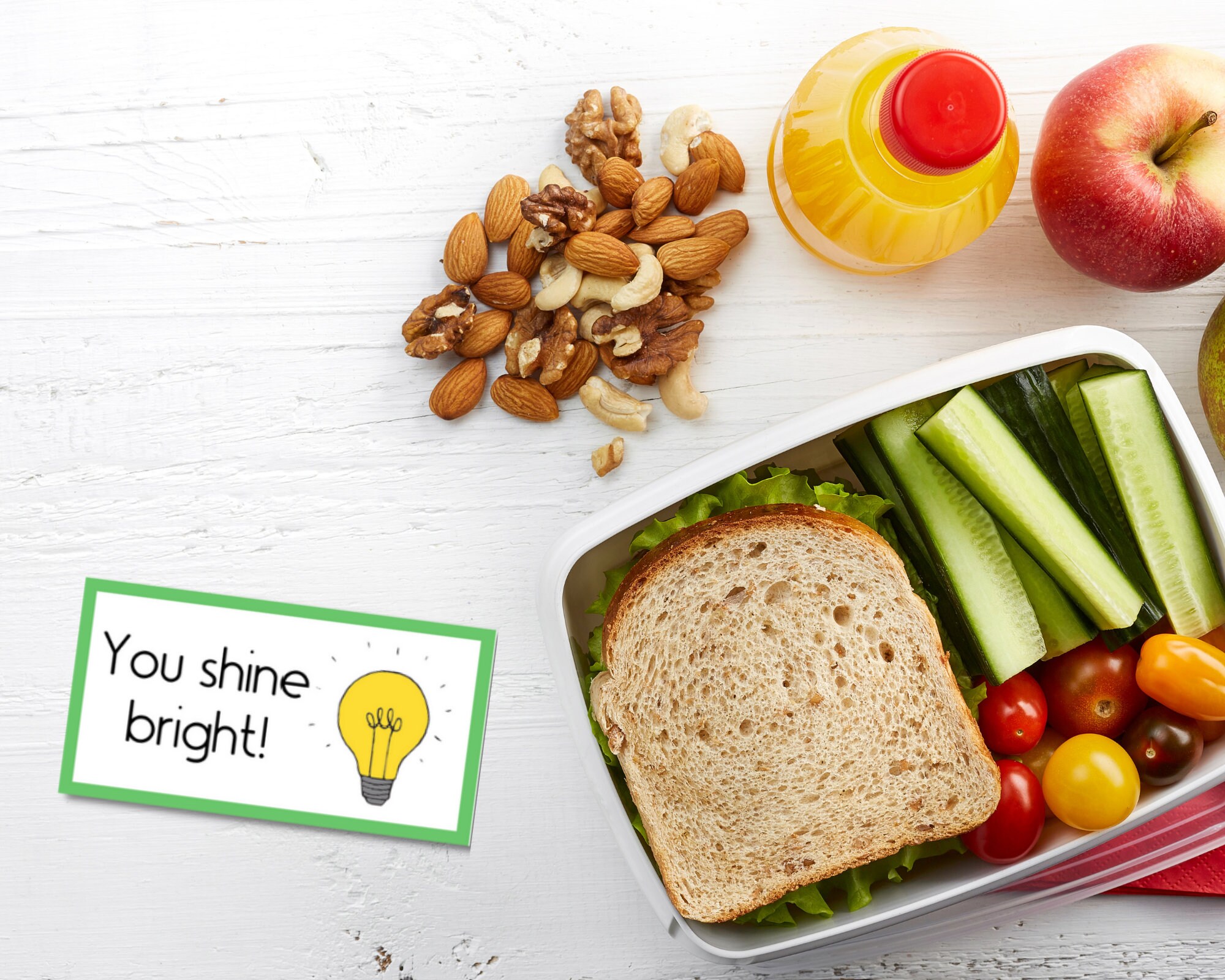 OcHIDO lunch box note for kids kindergarten,school lunch accessories for  kids-100 cute encouragement,positive