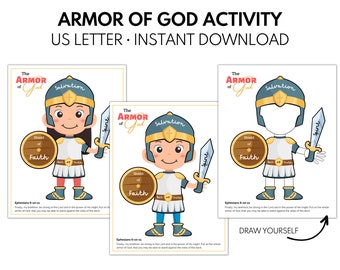 Armor Of God Printable Activity, Bible Lesson, Ephesians, Sword Of The Spirit, Christian Kids Activity, Sunday School, Homeschool Printable