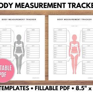 Body Measurement Tracker, Fitness Journal, Workout Log, Weight Loss Tracker Printable