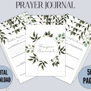 Prayer Journal, Faith Journal, Bible Study Journal, Daily Prayer Journal, Printable PDF