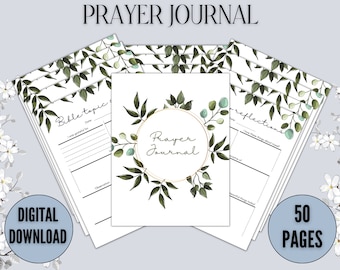 Prayer Journal, Faith Journal, Bible Study Journal, Daily Prayer Journal, Printable PDF