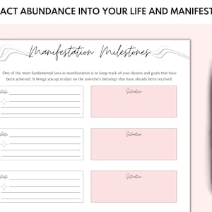 Manifestation Journal, Vision Board Template, Law of Attraction ...