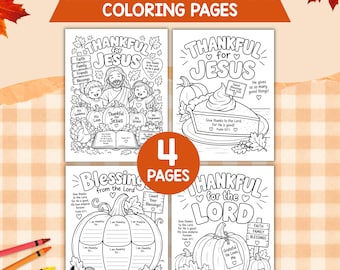 Christian Thanksgiving Coloring Pages, Bible Coloring, Bible Study Activity, Sunday School Activity, Children's Ministry, Homeschooling