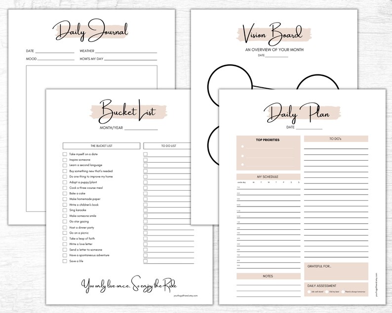 Printable Vision Board Guide, Vision Board Kit, Manifestation Journal ...