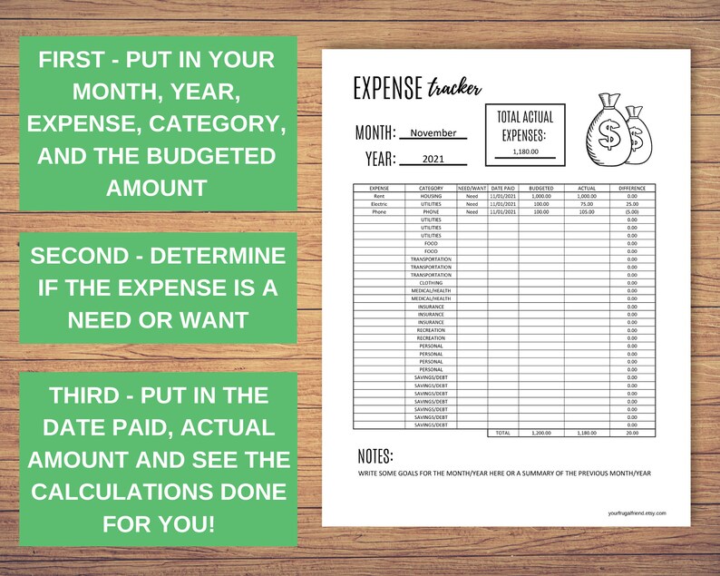 Expense Tracker, Expense Tracker Printable, Small Business Expense Tracker, Editierbare PDF - Berechnungen für Sie erledigt! Bild 4