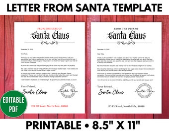 Letter From Santa, Editable Letter From Santa, Santa Letter Template, Christmas Morning Letter - Editable PDF