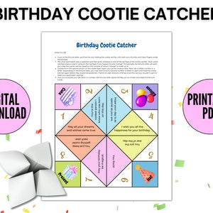 Printable Fortune Teller, Party Games for Kids, Birthday Party Game, Cootie Catcher  - Printable PDF