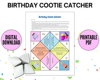 Printable Fortune Teller, Party Games for Kids, Birthday Party Game, Cootie Catcher  - Printable PDF