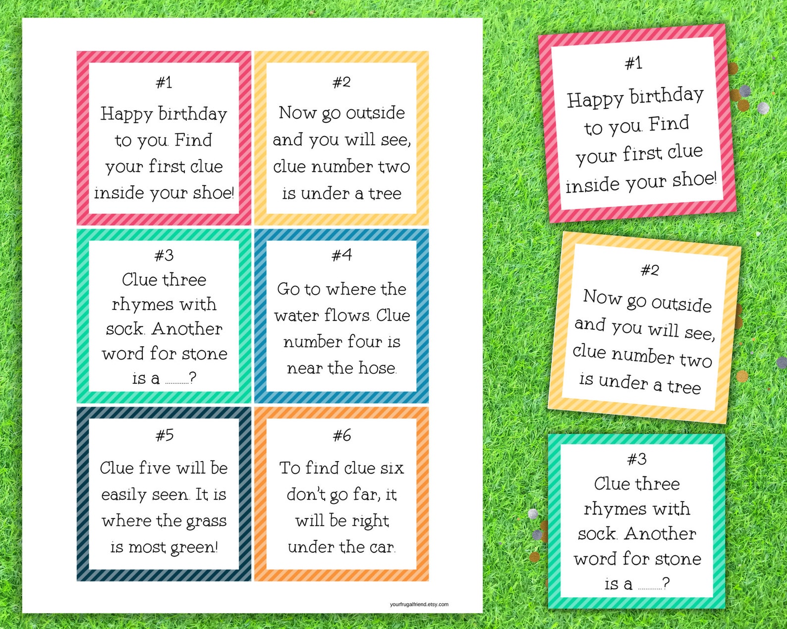 Outdoor Birthday Scavenger Hunt, Scavenger Hunt for Kids, Treasure Hunt ...