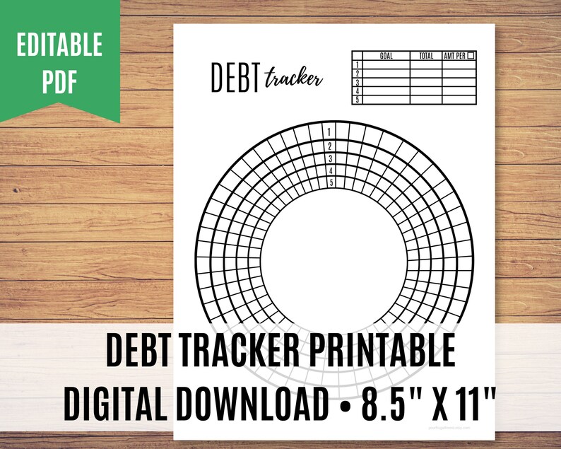 Debt Tracker Printable Debt Payoff Printable Debt Free | Etsy