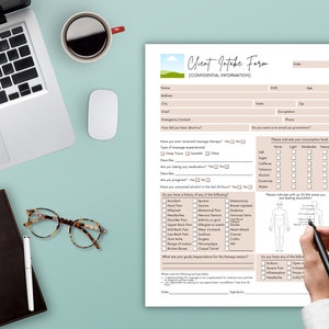 Massage-Intake-Formular, Massage-Einverständniserklärung, Masseur, Kosmetikerin Business Form, Anamnesken-Formular, Anpassen in Canva Bild 5