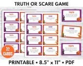 Truth or Scare, Halloween Party Game, Halloween Game for Kids - Printable PDF