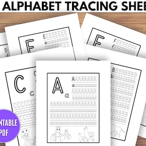 Preschool Letter Tracing Sheets, Handwriting Worksheets, ABC Letter Tracing, Preschool Printables - Printable PDF