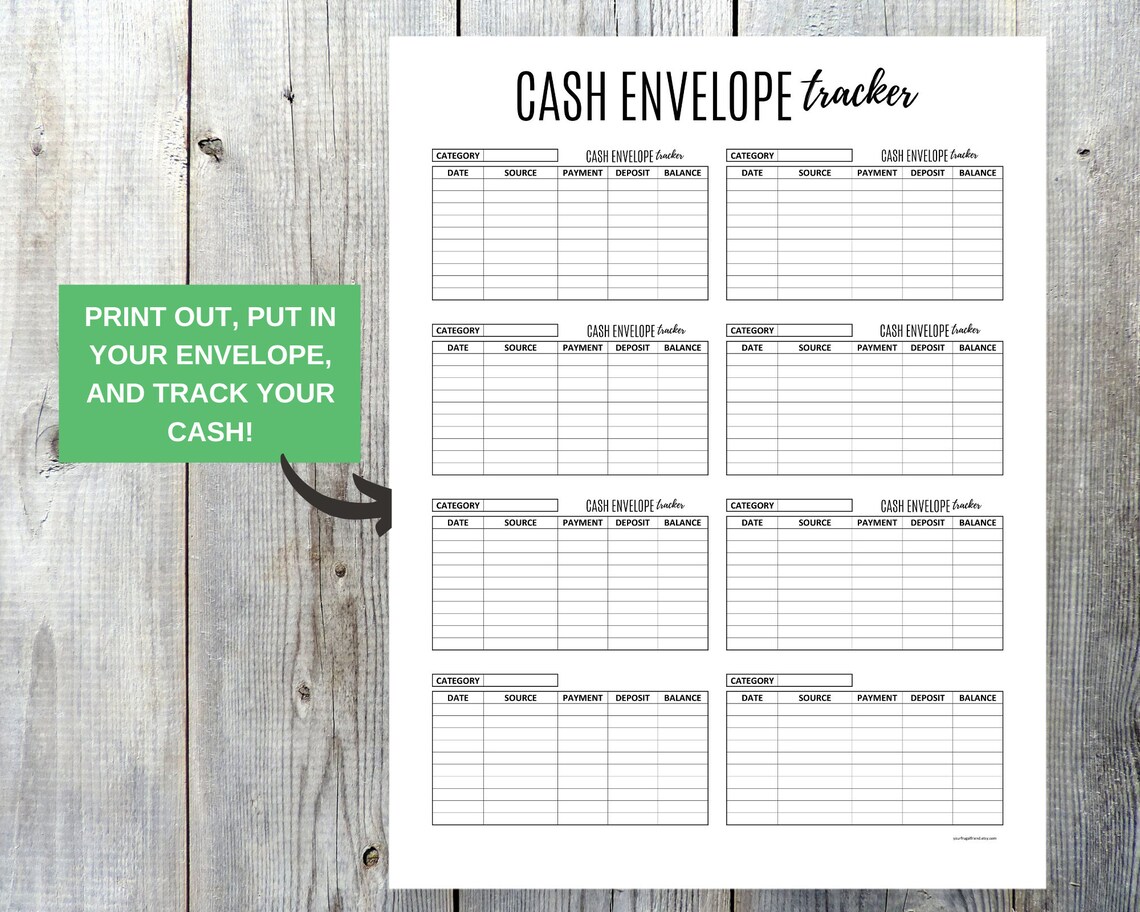 Cash Envelope Printable Inserts Cash Envelope System Cash Etsy