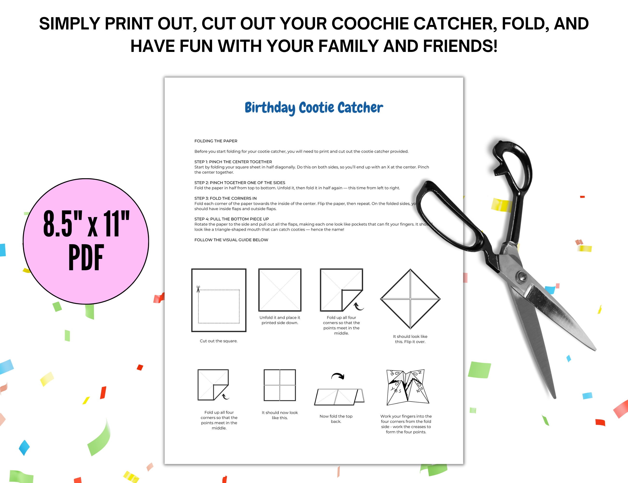 Printable Fortune Teller Party Games for Kids Birthday Party - Etsy