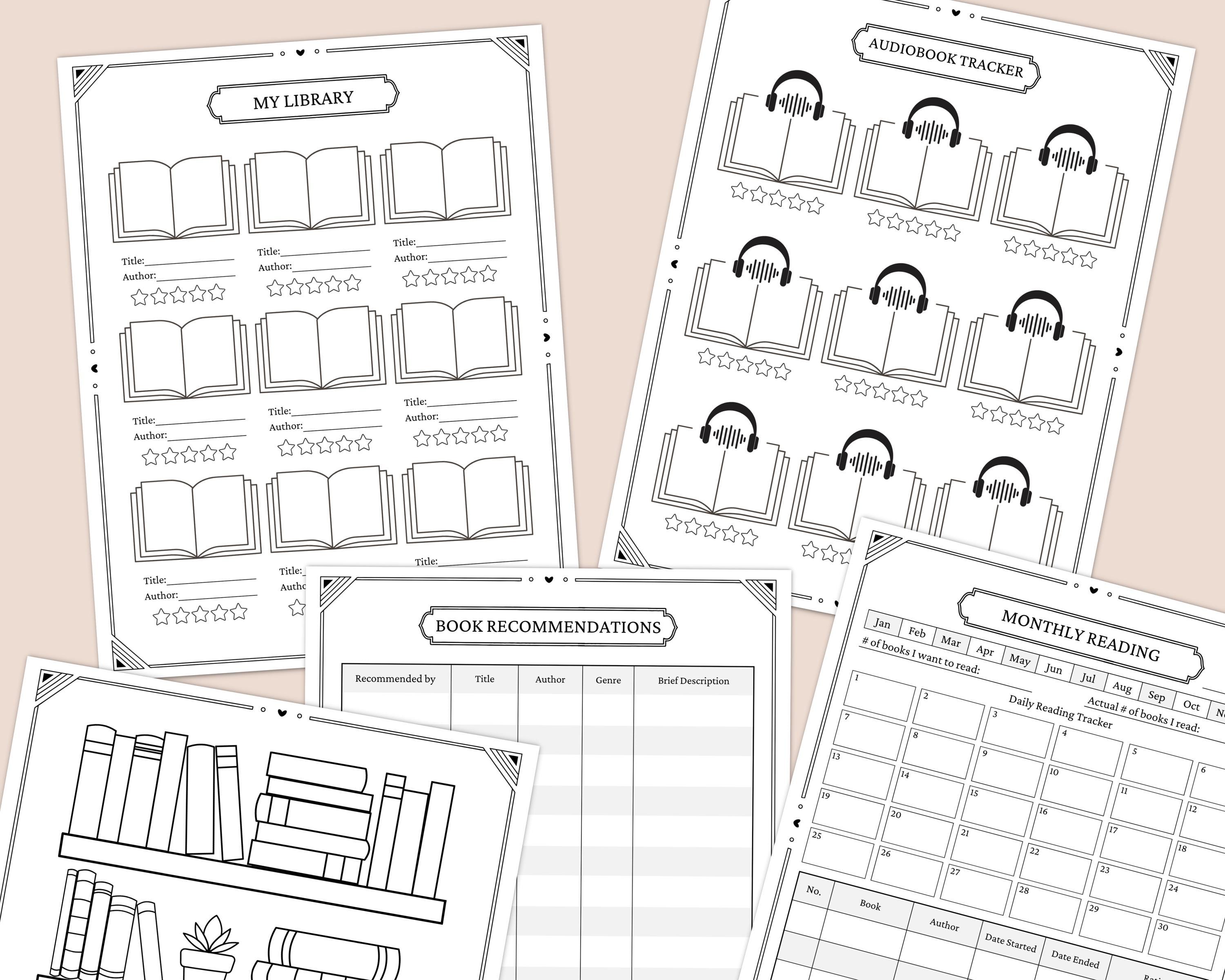 Book Reading Journal, Reading Planner Bundle, Book Tracker, Reading ...
