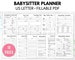 Babysitter Planner, Babysitter Information, Babysitter Binder, Nanny Notes, Daily Report for Infants, Childcare Planner, Fillable PDF 