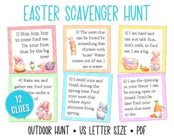 Outdoor Easter Scavenger Hunt, Outdoor Easter Treasure Hunt, Scavenger Hunt for Kids, Scavenger Hunt Cards, Outdoor Easter Game