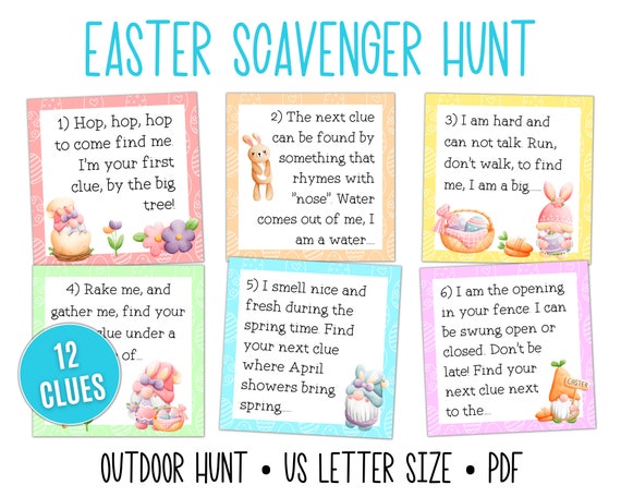 Outdoor Easter Scavenger Hunt Outdoor Easter Treasure Hunt | Etsy