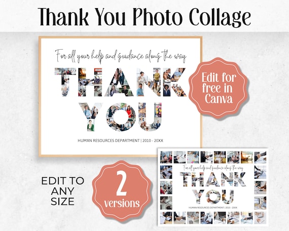 Editable Thank You Photo Collage Gift, Best Boss, Retirement Party, Manager Appreciation, Retirement Gift, Appreciation Gift, Farewell Gift